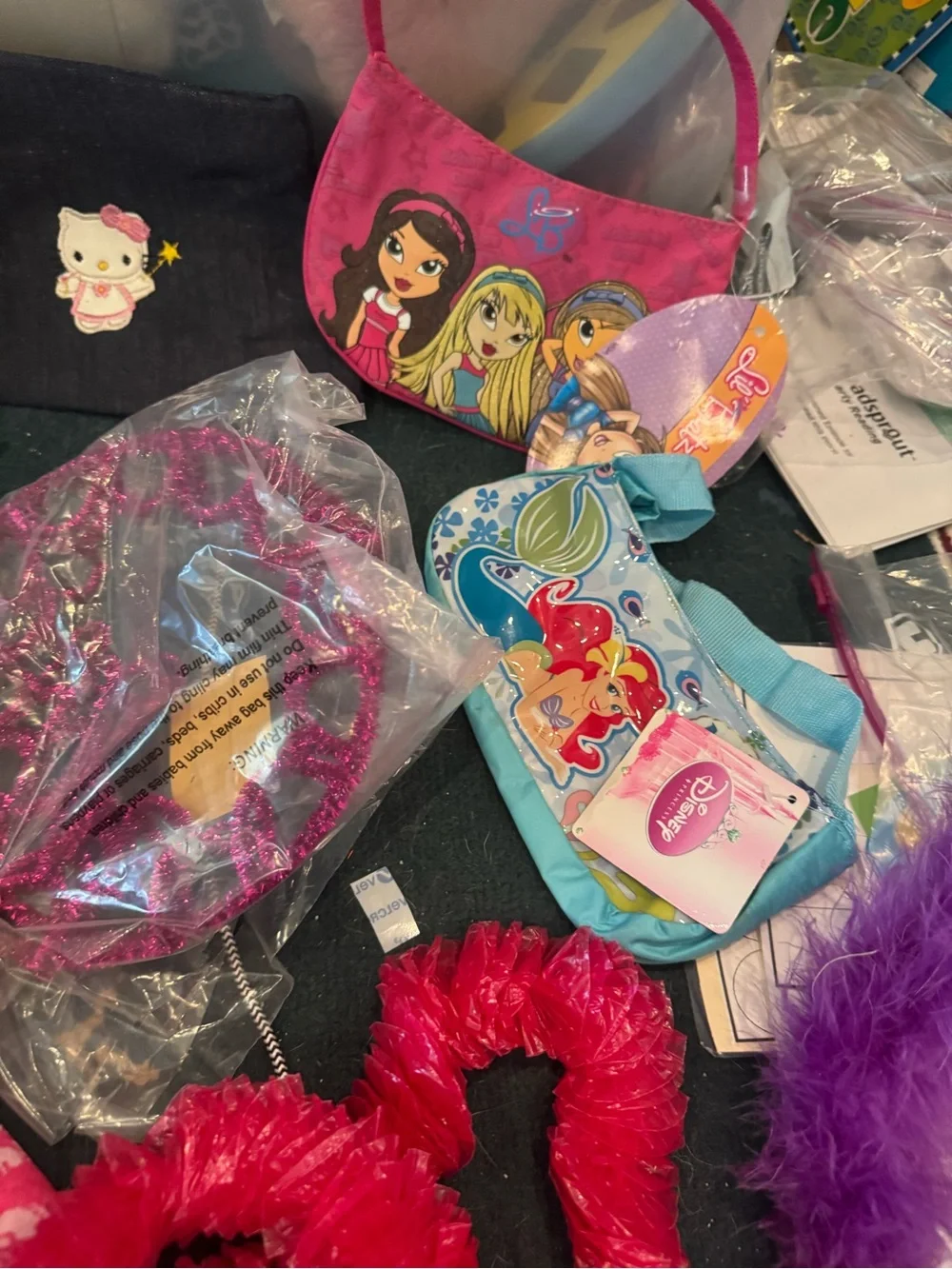 Kids Pink Tie-Dye Hair Scarf and Accessory Set dress up